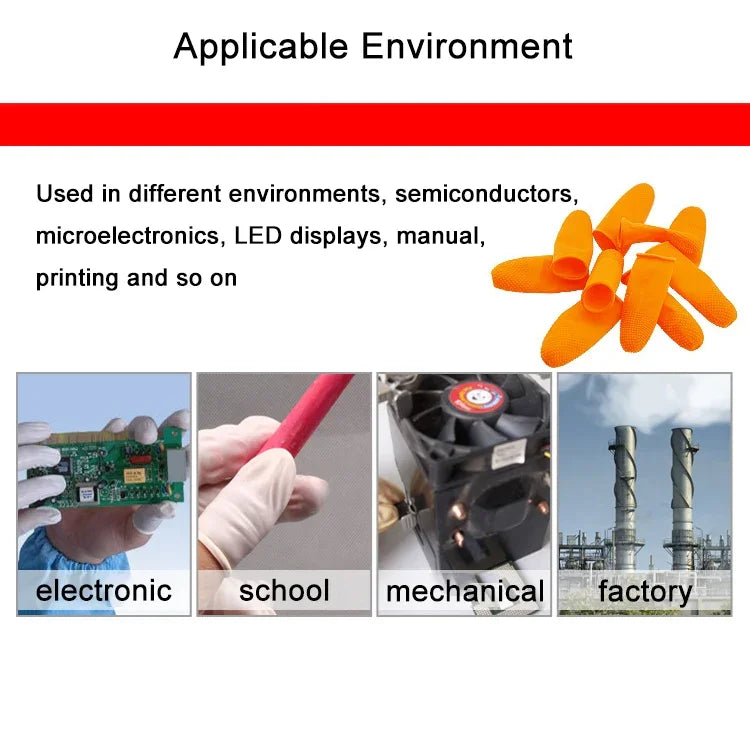 100pcs / Pack Antistatic Antislip Durable Fingertips Latex Protective Gloves, Size: M, 2.6*6.3cm, Size: M, 2.6*6.3cm