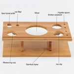 14 in 1 Stainless Steel Cocktail Shaker Tools Set with Bamboo Mount, Capacity: 750ml, 750ml, Bamboo