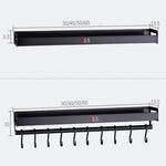 30cm Kitchen Multi-function Wall Hanging Holder Seasoning Storage Rack, 30cm(Silver)