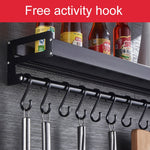 30cm Kitchen Multi-function Wall Hanging Holder Seasoning Storage Rack, 30cm(Silver)