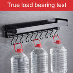 60cm 10 Hooks Kitchen Multi-function Wall Hanging Holder Seasoning Storage Rack, 60cm 10 Hooks(Black)