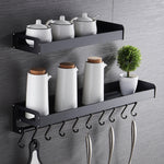 60cm Kitchen Multi-function Wall Hanging Holder Seasoning Storage Rack, 60cm(Black)