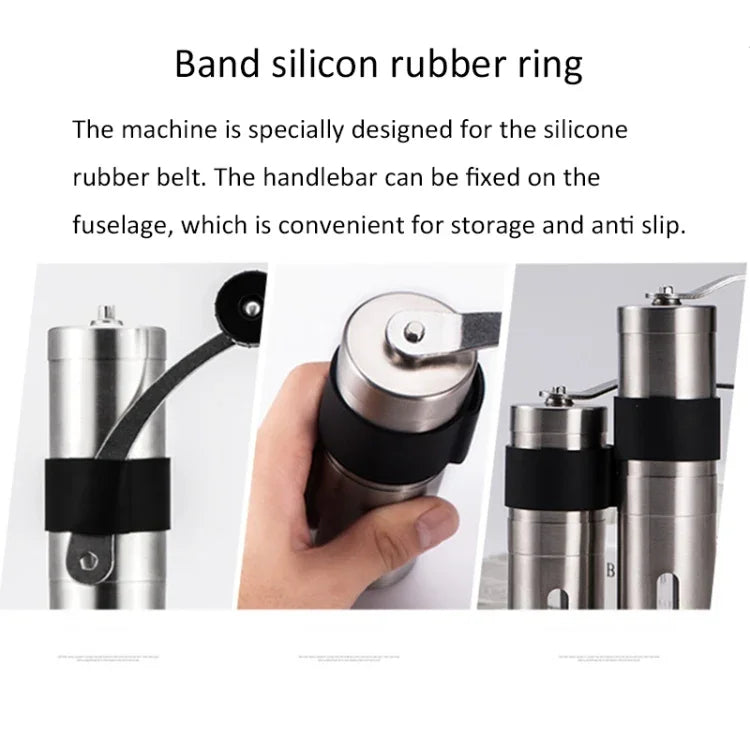 Portable Conical Burr Mill Manual Stainless Steel Hand Crank Coffee Bean Grinder, Capacity: 30g, Capacity: 30g