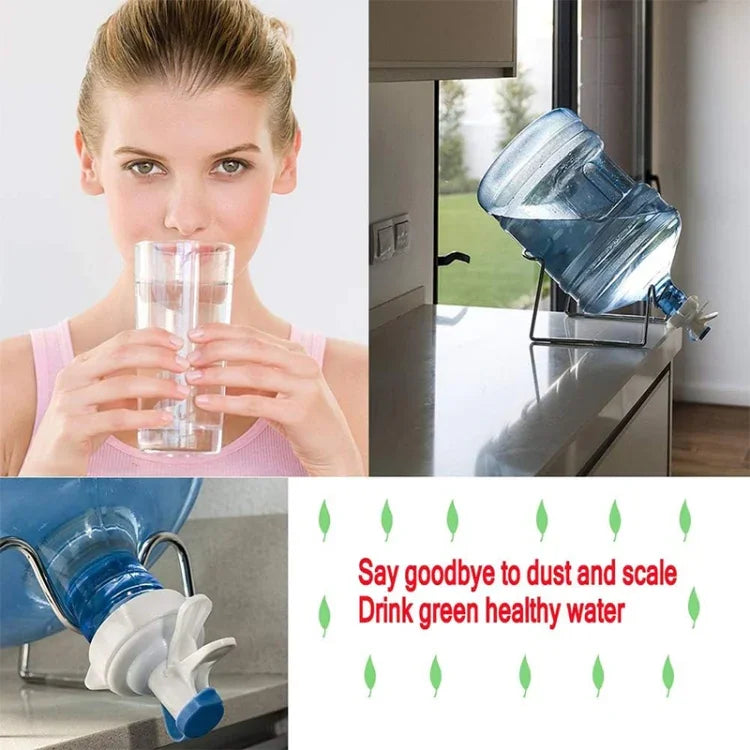 PP Water Bottle Faucet Dispenser Valve for 55mm Crown Top Bottle with Dustproof Cover, Faucet Dispenser Valve
