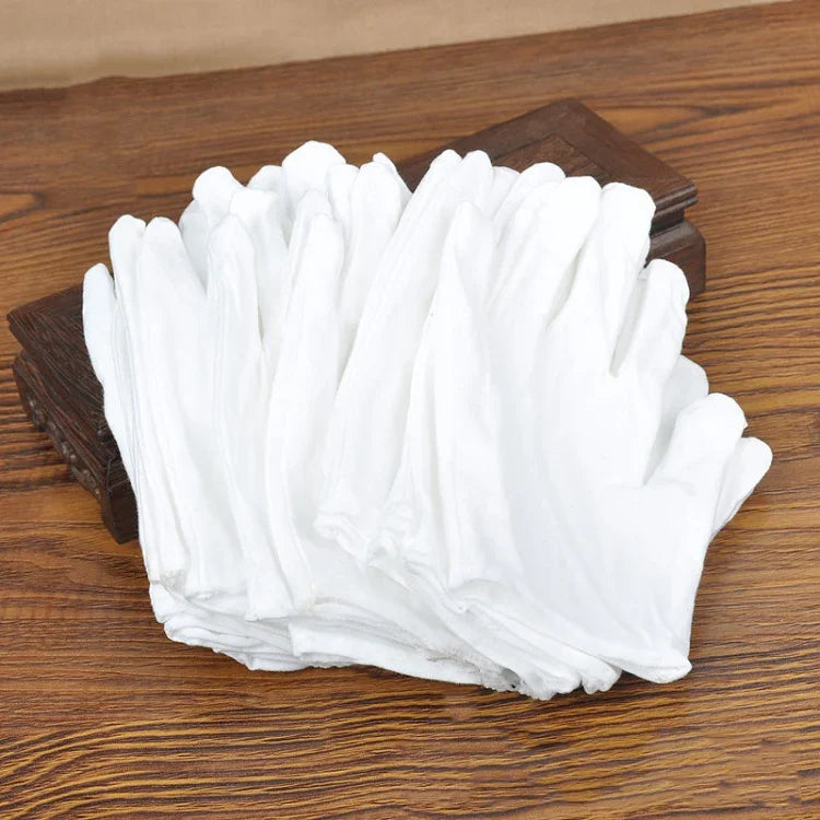 12 Pairs Pure Cotton Working Gloves, Thickened， Size：Free Size, Thickened， Size：Free Size