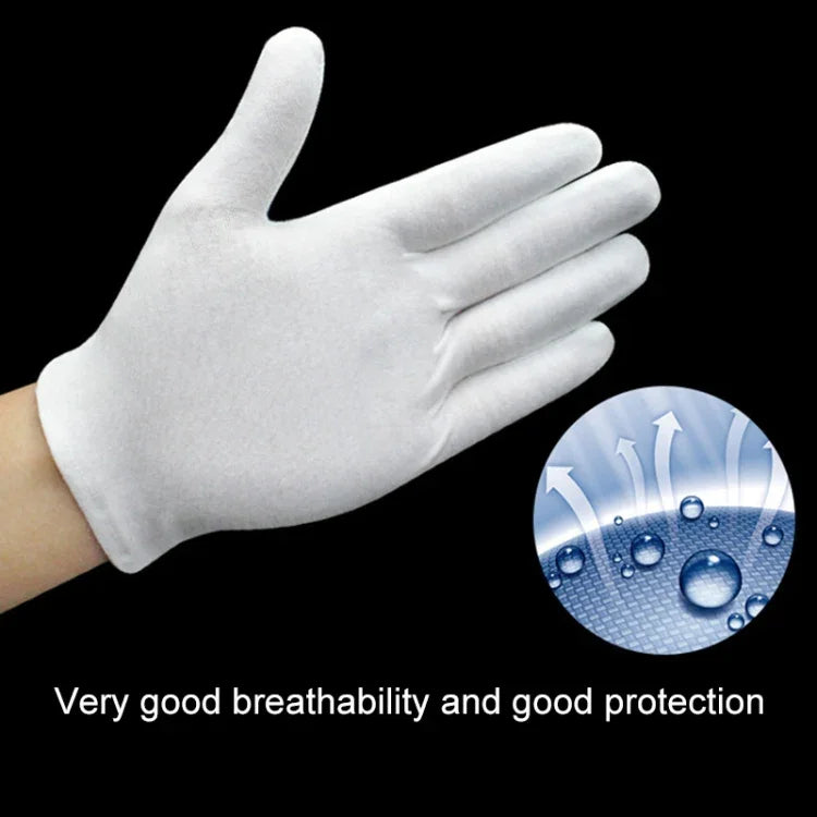 12 Pairs Labor Insurance Work Gloves, Cotton Double-sided, Cotton Double-sided