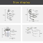 Hair Dryer Holder Wall Mount Hanging Rack Organizer Hook Spiral Bathroom Bracket, Simple Style