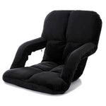 A3 Creative Lazy Sofa with Armrests Foldable Single Backrest Recliner, 92x58x12cm (Yellow), 92x58x12cm (Rose Red), 92x58x12cm (Red), 92x58x12cm (Blue), 92x58x12cm (Khaki), 92x58x12cm (Coffee), 92x58x12cm  (Black)