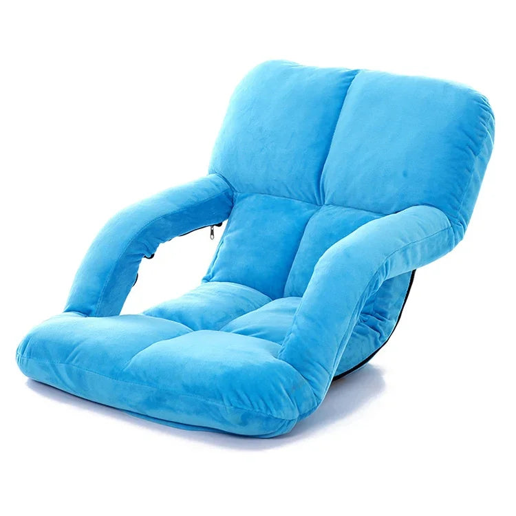 A3 Creative Lazy Sofa with Armrests Foldable Single Backrest Recliner, 92x58x12cm (Yellow), 92x58x12cm (Rose Red), 92x58x12cm (Red), 92x58x12cm (Blue), 92x58x12cm (Khaki), 92x58x12cm (Coffee), 92x58x12cm  (Black)