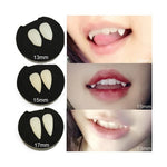 1 Pair 15mm Halloween Party Dentures Props Vampire Zombie Devil Fangs Teeth, 15mm
