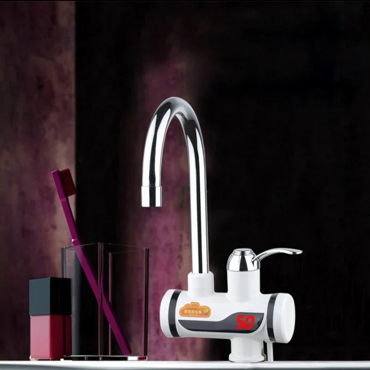 3s Fast Heat Electrothermal Rotatable Faucet Water Tap with Digital Display, 220V, Size: L, Digital Display / Size: L