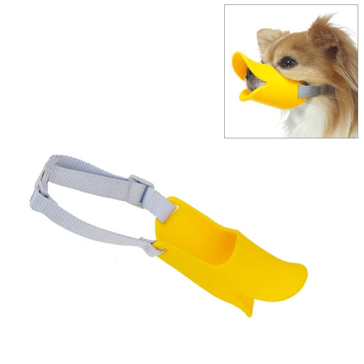 Cute Duck Mouth Shape Silicone Muzzle for Pet Dog, Size: M, M  Yellow, M  Coffee, M  Pink