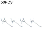 10pcs Supermarket Clothing Shop Pegboard Slat Wall Hook Shelf Hole Plate, Hole Pitch: 2.5cm, Length: 10cm, Wire Diameter: 3.3mm, Length: 10cm