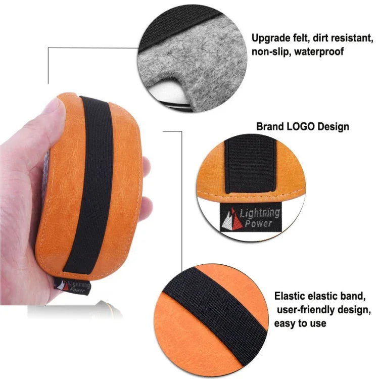 European Style Elastic PU Leather Fur Felt Mouse Storage Bag for Apple Magic Mouse 2, European Style