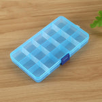 Removable Grid Plastic 15 Slots Box Organizer for Jewelry Earring Fishing Hook Small Accessories, 15 Slots (White+Pink), 15 Slots (Purple+Blue), 15 Slots (Baby Blue+Blue), 15 Slots (White+Blue)