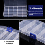 Removable Grid Plastic 15 Slots Box Organizer for Jewelry Earring Fishing Hook Small Accessories, 15 Slots (White+Pink), 15 Slots (Purple+Blue), 15 Slots (Baby Blue+Blue), 15 Slots (White+Blue)