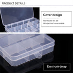 Removable Grid Plastic 15 Slots Box Organizer for Jewelry Earring Fishing Hook Small Accessories, 15 Slots (White+Pink), 15 Slots (Purple+Blue), 15 Slots (Baby Blue+Blue), 15 Slots (White+Blue)