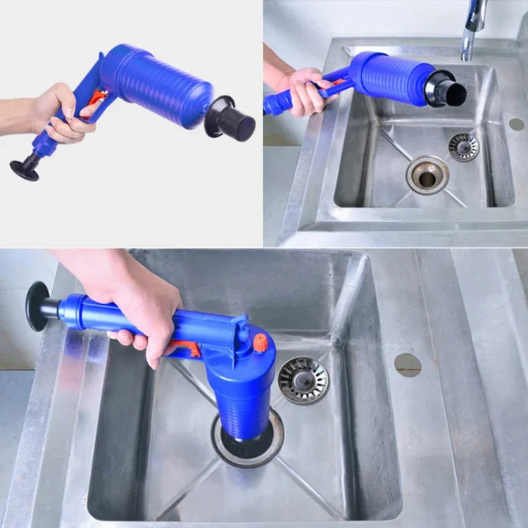 Kitchen Toilet High Pressure Drain Pipes Sinks Air Power Blaster Cleaner Plunger Clog Remover, Pressure Drain Pipes