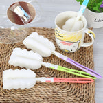10 PCS Removable Handle Sponge Cleaning Cup Brushes Wash Cup Brush for Glass Milk Bottle / Coffee Cup / Glass Cup, Size: 25.5x6cm, Random Color Delivery, Cup Brush
