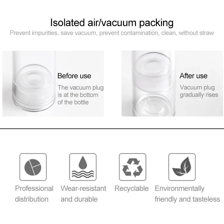 5 PCS Clear Empty Travel Portable Refillable Plastic Pump Bottle Containers, 10ml, 10ml