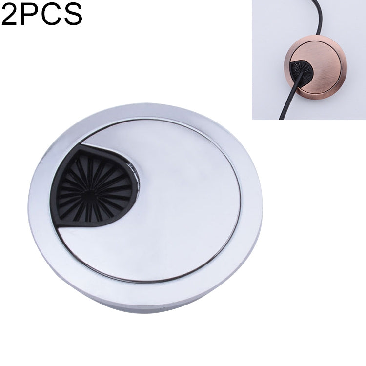2 PCS Desk Computer Desktop Zinc Alloy Round Threading Box Hole Cover, Hole Diameter: 53mm  (Bright Gold), 53mm
