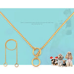 Pet Collars Pet Neck Strap Dog Neckband Snake Chain Dog Chain  Solid  Metal Chain Dog Collar，Length:35cm, 35cm