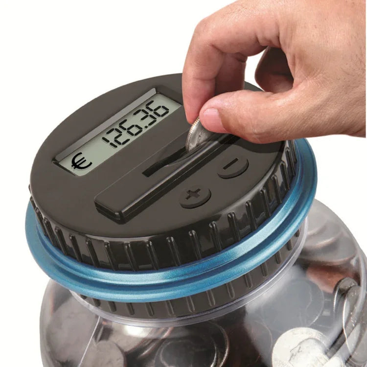 Digital Counting Money Coin Bank, For US Dollar, For Euro, For Pound Sterling