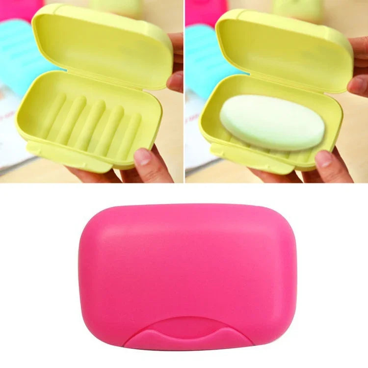 Home Travel Soap Box Lock Sealed Waterproof Leakproof Soap Holder Case with Cover Soap Dishes Container,Random Color Delivery,Large,Size:12x8x4cm, 12x8x4cm
