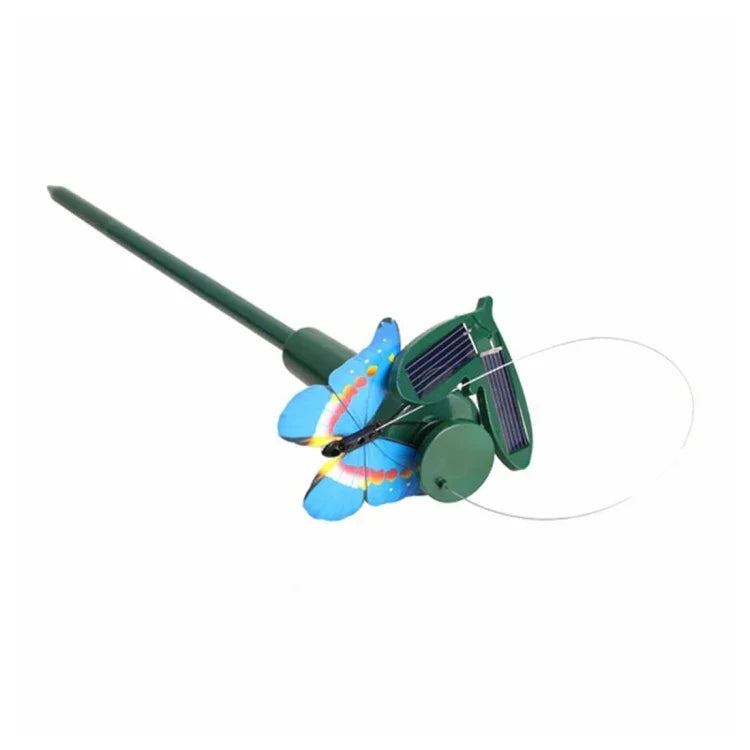 Solar Powered Electric Rotating Butterfly Hummingbird Decorative Fly Simulation Butterfly Pet Funny Toy Gardening Pastoral Decoration Toys, Butterfly 2