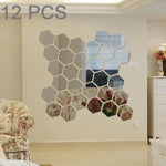 12 PCS 3D Hexagonal Mirror Wall Stickers Set, Size: 8*8cm, Size: 8*8cm (Black), Size: 8*8cm(Gold), Size: 8*8cm(Blue), Size: 8*8cm(Silver)