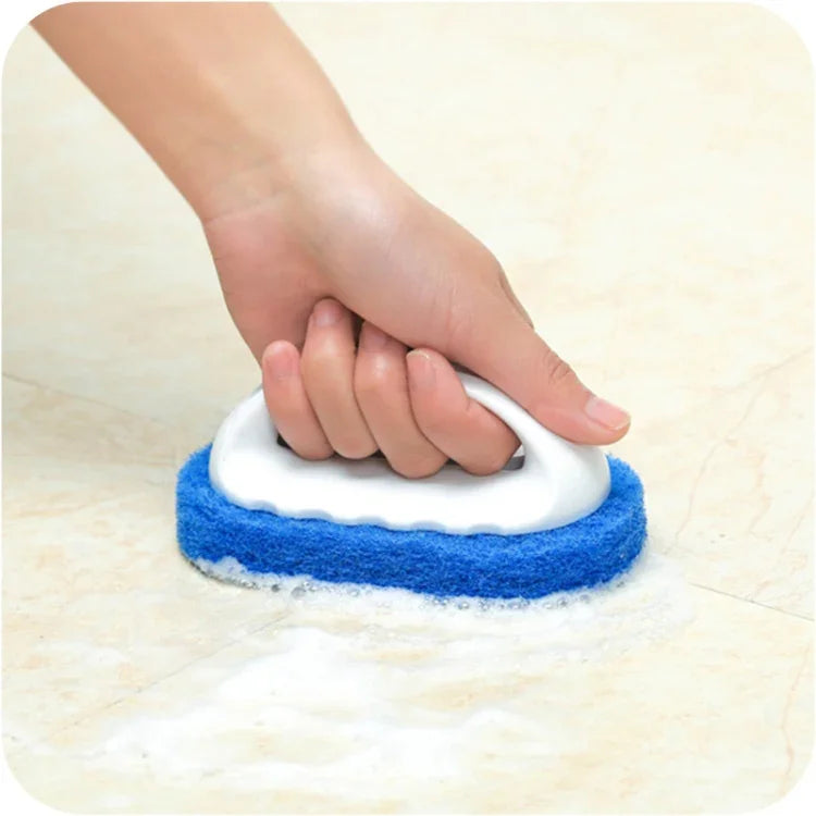 2pcs  Decontamination Sponge Hard Bottom Cleaning Brushes Dry and Wet Cleaning Brush for Kitchen / Cooking Bench / Bathroom / Bathtub , Random Color Delivery, Dry and Wet Cleaning Brush