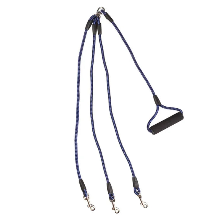 Pet Dog Nylon 3 in 1 Traction Rope Pet Walking Leads With Handle, Length: 124cm, 3 in 1 Traction 124cm Blue