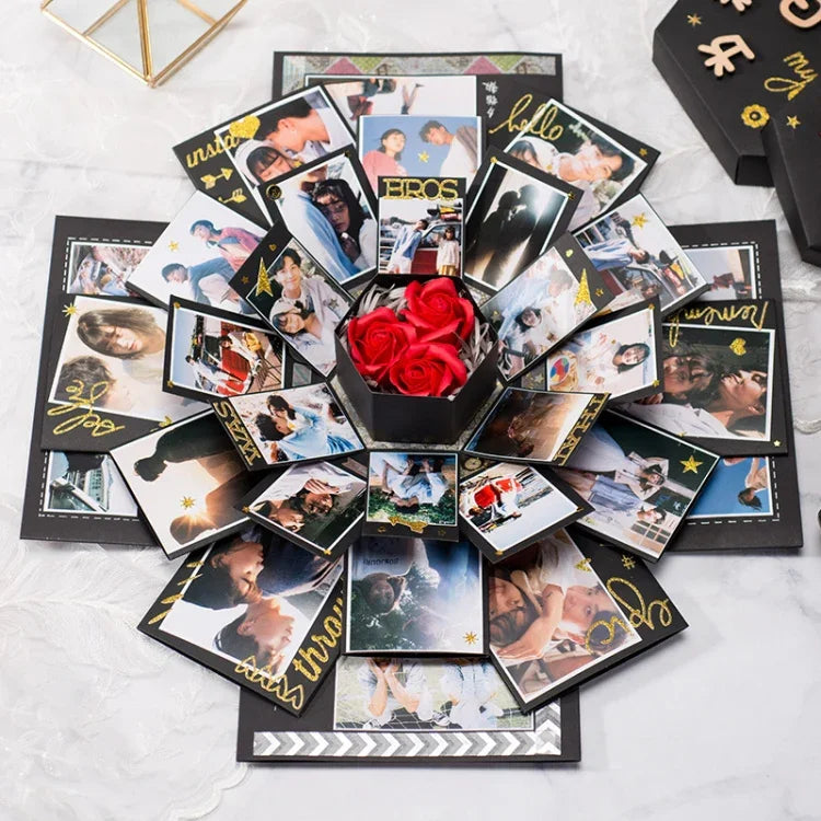 Surprise Hexagon Blooming DIY Handmade Album Creative Photo Box Star Gift Box, Handmade Album
