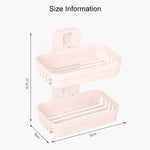 Wall Hanging Traceless Double-deck PP Soap Holder Bathroom Storage Shelf