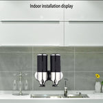 Triple Hotel Shower Manual Dispenser Wall Mounted Washing Liquid Shampoo Soap Bottle, Capacity: 1200ml, 1200ml/Stainless Steel