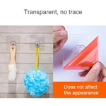 10pcs PVC + Stainless Steel Thick Plum Shape Seamless Adhesive Hook Waterproof Transparent Strong Stick Hook Kitchen Wall Mount, Thick