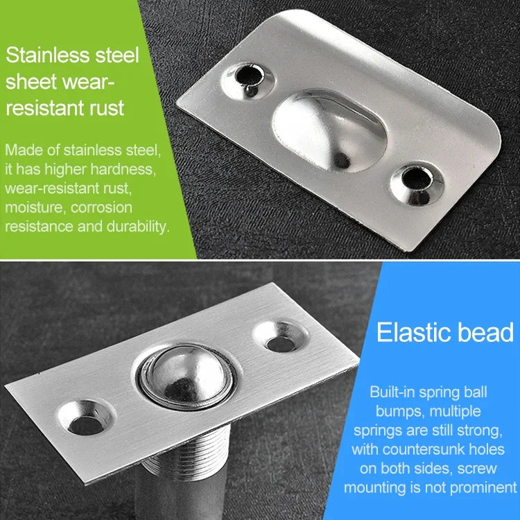 1 Pair 107 Stainless Steel Invisible Door Bead Spring Beads Special Bead Lock Door Bead, 107 Copper + stainless Steel Panel