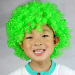Colorful Wild-Curl Up Crown Party Cosplay Headwear Wavy Short Polyester Yarn Made Wigs For Adult And Child