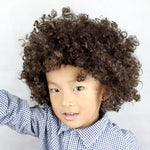Colorful Wild-Curl Up Crown Party Cosplay Headwear Wavy Short Polyester Yarn Made Wigs For Adult And Child