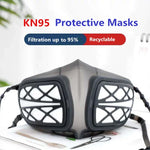 Silicone Protective Reusable PM2.5 KN95 Respirator Mask Replaceable Filter Antivirus Anti-fog Face Mask, Reusable PM2.5 KN95