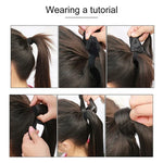 1B# Invisible Seamless Bandage-style  Wig Long Straight Hair Wig Ponytail, 1B#