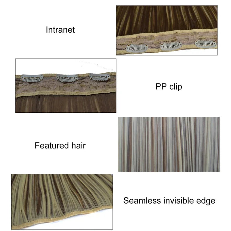 6H27H613# One-piece Seamless Five-clip Wig Long Straight Wig Piece, 6H27H613#