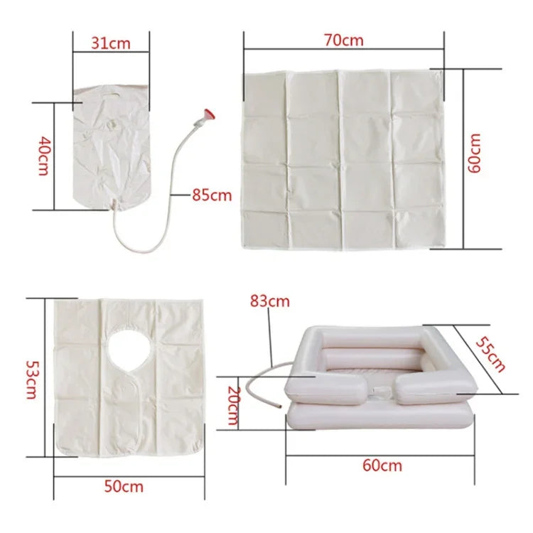 PVC Portable Square Inflatable Wash Basin Home Care Shampoo Trough, Inflatable Wash Basin