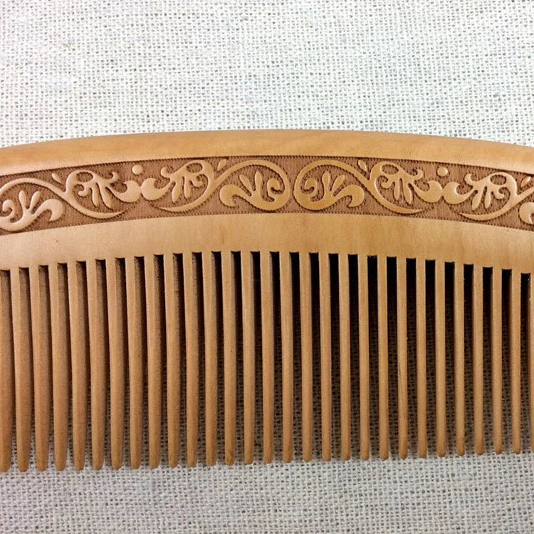 Anti-static Massage Wooden Comb + Gift Box, Gift Box Colors Are Random, 3