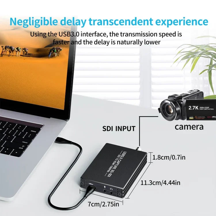 NK-M006 1080P Full HD HDMI to SDI + USB 3.0 Output Converter, SDI + USB 3.0