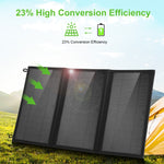 HAWEEL 18W 3 Panels Foldable Solar Panel Charger Bag with 5V / 3.1A Max Dual USB Ports, Support QC3.0 and AFC, 18W 3 Panels