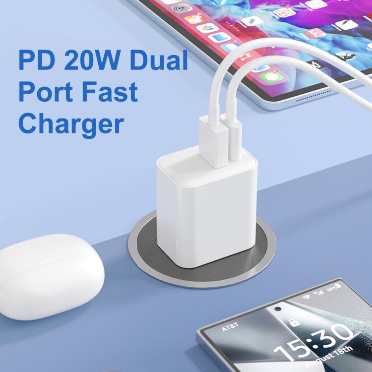 HAWEEL 20W Dual-Port Fast Charger Adapter, US Plug, Dual-Port Charger US Plug