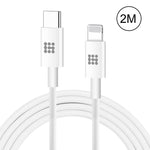 HAWEEL 25W 3A USB-C / Type-C to 8 Pin PD Fast Charging Cable for iPhone, iPad, Cable Length: 2m, Type-C to 8 Pin 2m