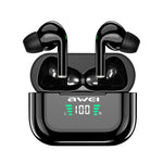awei T29P Bluetooth V5.0 LED Digital Display Ture Wireless Sports IPX4 Waterproof TWS Headset with Charging Case