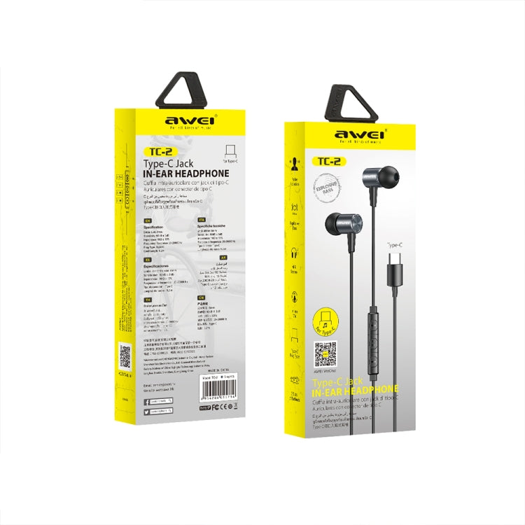 awei TC-2 USB-C / Type-C Interface 6D Stereo Surround Wired Headphones